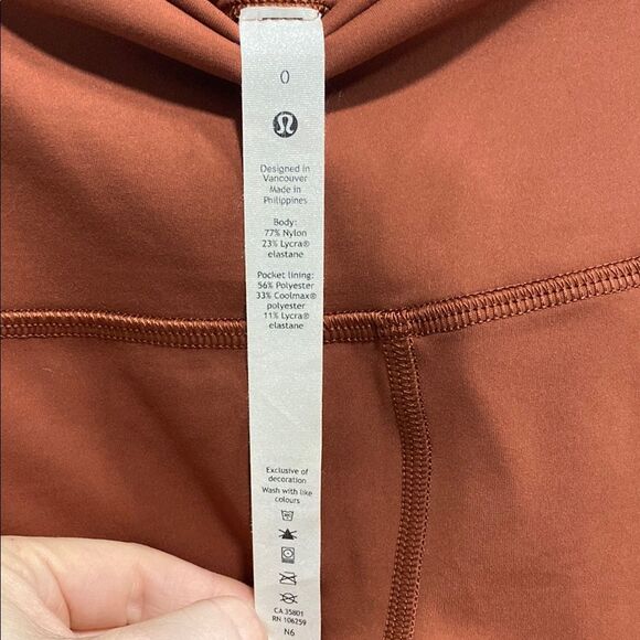 Lululemon Wunder Train High-Rise Leggings – Dark Terracotta, Size 0 - Picture 3 of 14